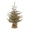 Antiqued Silver Tabletop Christmas Tree with 236 Tips, Burlap Base and Gold-Silver Needles